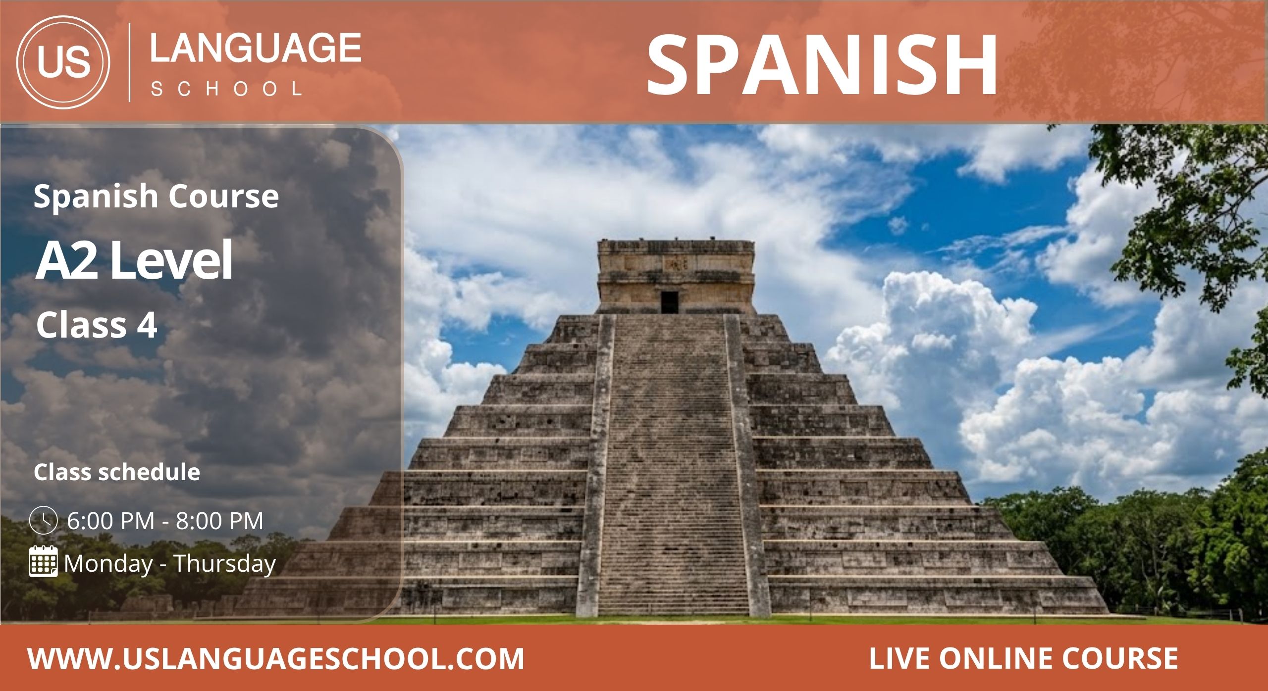 Spanish Fluency – Level 2 (A2) [Class 4 | 6:00 PM – 8:00 PM]